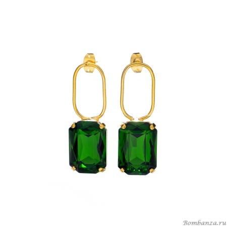 Серьги Catherine Bijoux, Crystal diva, с кристаллом, CB25.1-5278FG зеленый