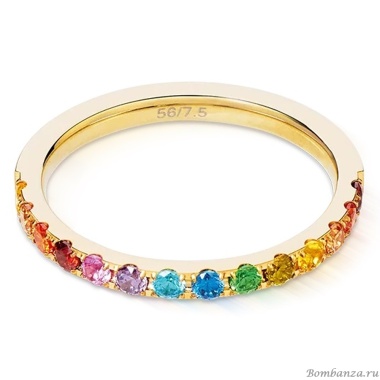 Кольцо Coeur de Lion, Multicolour Rainbow-Gold 52, 0146/40-1535 52