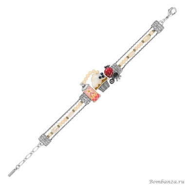 Браслет TARATATA, Chapardeuse, с цветной смолой, бусинами и нитью, TT-H24-07318-10M серебристый Браслет TARATATA, Chapardeuse, с цветной смолой, бусинами и нитью, TT-H24-07318-10M серебристый