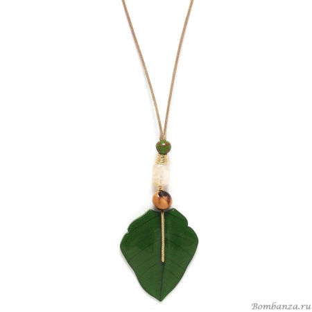 Колье Nature Bijoux, Kirindy, цитрин, лумбанг, акриловый лист, NB24.2-15-43242 зеленый