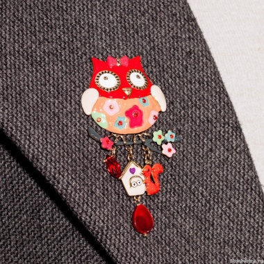 Брошь Shadore, Сова с домиком