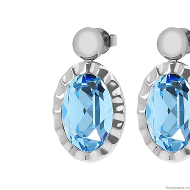 Серьги Qudo, TIVOLA UNICA big (S/P) Aquamarine 2,65cm, 332027 Серьги Qudo, TIVOLA UNICA big (S/P) Aquamarine 2,65cm, 332027