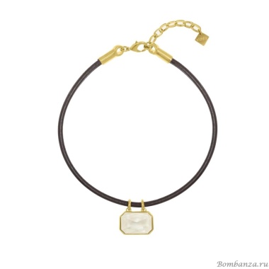 Колье VIDDA, Lily, кожаное, с кристаллом Swarovski, VD25.1-02085 хрустальный