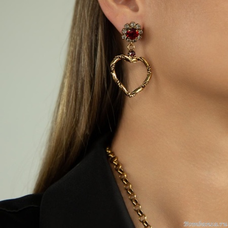 Серьги Celeste G, с кристаллами Swarovski и фианитами, CS25.1-2044 красный