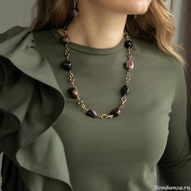 Колье Lanzerotti, Elisir, с турмалином и гематитом, LZ-25.10-310 коричневый