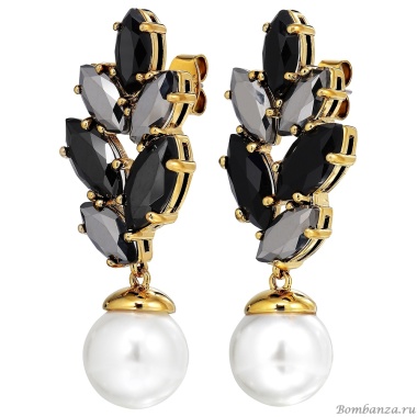 Серьги Dyrberg Kern, BALETE SG BLACK_WHITE PEARL, 470026 Серьги Dyrberg Kern, BALETE SG BLACK_WHITE PEARL, 470026