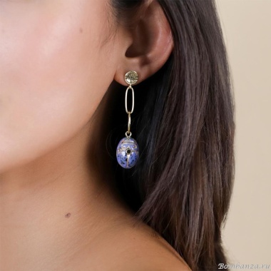 Серьги Franck Herval, Layla, скарабей, кристалл Swarovski, FH25.1-12-69584 синий