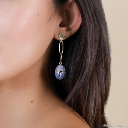 Серьги Franck Herval, Layla, скарабей, кристалл Swarovski, FH25.1-12-69584 синий