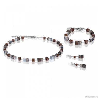Серьги Coeur de Lion GeoCUBE®, Brown, 4017/20-1100 Серьги Coeur de Lion GeoCUBE®, Brown, 4017/20-1100