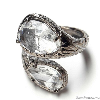 Кольцо Estrosia, незамкнутое, со вставками в форме капель из кристаллов, ES-ANE24-05