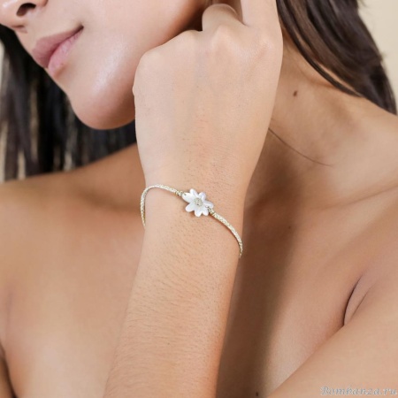 Браслет Franck Herval, Marguerite, с цветком из перламутра, FH25.1-13-72862 белый