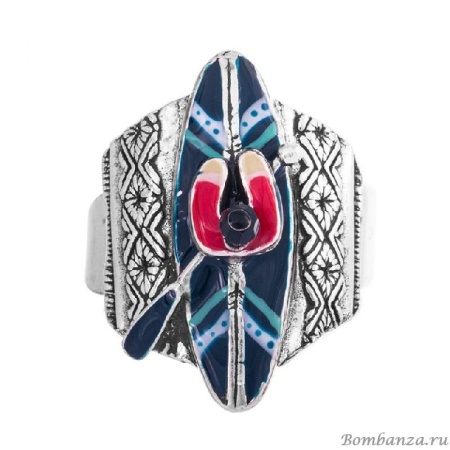 Кольцо Taratata, Canoe, разъемное, серебристое, с цветной эмалью, TT-E20-13421-10M