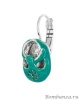 Серьги TARATATA, Cannibalos, серебристые, с зеленой эмалью, TT-T20-50706-107