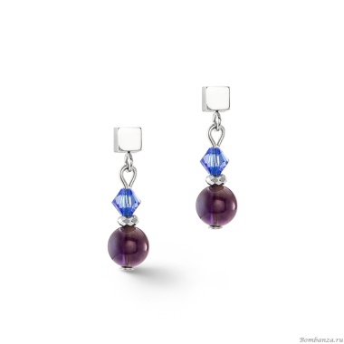 Серьги Coeur de Lion, Purple-Blue, 4345/21-0807 Серьги Coeur de Lion, Purple-Blue, 4345/21-0807