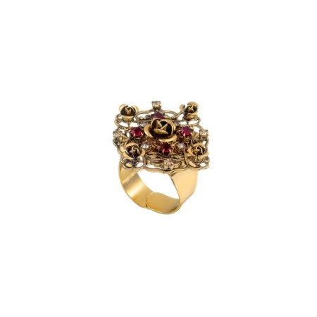 Кольцо Celeste G, с кристаллами Swarovski и фианитами, CS25.1-1909 красный