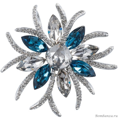 Брошь Самоцвет Чешский
горный хрусталь, BR13756M BL/S