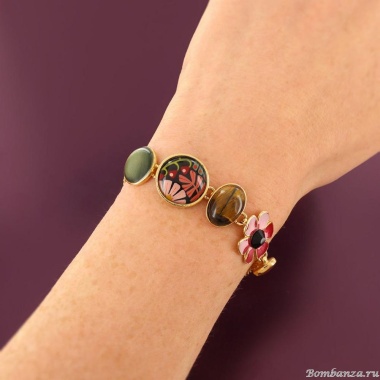 Браслет TARATATA, Frida, смола, слюдяная пудра, стразы,тигр.глаз, TT-H25-06309-20M золотистый Браслет TARATATA, Frida, смола, слюдяная пудра, стразы,тигр.глаз, TT-H25-06309-20M золотистый