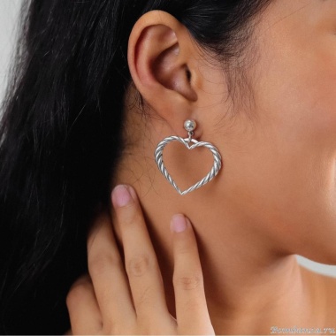 Серьги Ori Tao, Merida, с сердцем, OT24.2-12-32042 серебристый