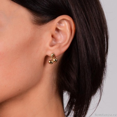 Серьги Moon Paris, Ringo Queen, вишня, MRQ-23.04-048 золотистый Серьги Moon Paris, Ringo Queen, вишня, MRQ-23.04-048 золотистый