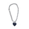 Колье Moon Paris, Ringo, с черным сердцем, MR-24.06-058 серебристый
