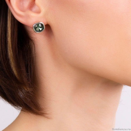 Пуссеты Ciclon, Solitario, с кристаллом Swarovski, CN-EMO608 зеленый Пуссеты Ciclon, Solitario, с кристаллом Swarovski, CN-EMO608 зеленый