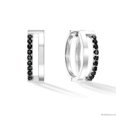 Серьги Coeur de Lion, Black-Silver, 0136/21-1317 Серьги Coeur de Lion, Black-Silver, 0136/21-1317