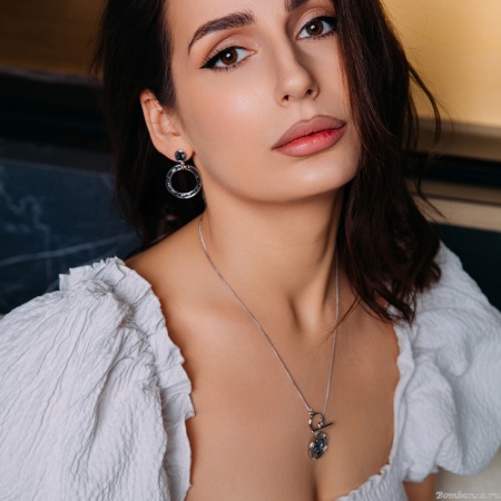 Серьги Fiore Luna, Jet Nut