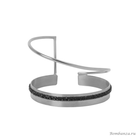 Браслет Katerina Vassou, Amoria, кафф, с кристаллами, KV23.2-308419 серебристый