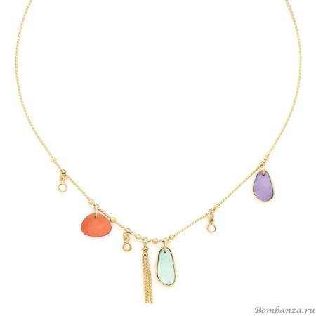 Колье Franck Herval, Aurore, ракушки Capiz в смоле,кристалл Swarovski, FH24.2-15-64203 золотистый