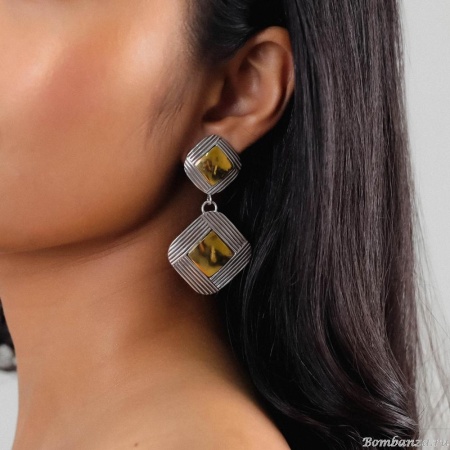 Клипсы Ori Tao, Dandy, лаконичная геометрия, OT24.2-11-31940 серебристый