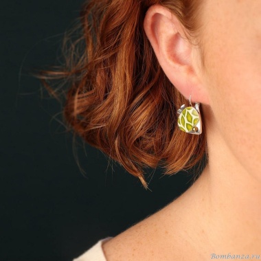 Серьги TARATATA, Sushi, с цветной смолой и стеклянными бусинами, TT-T25-06722-107 зеленый