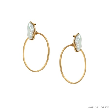 Серьги Katerina Vassou, Periwinkle, с жемчугом, KV24.1-308785G золотистый