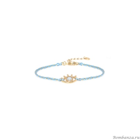 Браслет Franck Herval, Angelica, c кр.Swarovski и перламутром, текстиль, FH25.2-13-72994 голубой