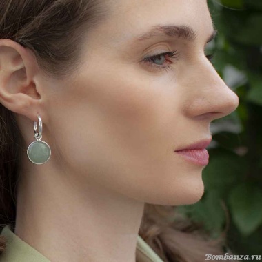 Серьги Fiore Luna, GREEN AVENTURINE