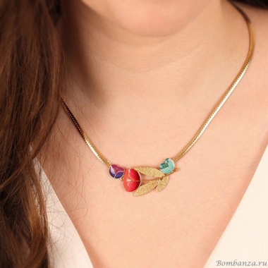 Колье TARATATA, Crocus, с цветной смолой и микрошариками, TT-H24-02109-20M золотистый Колье TARATATA, Crocus, с цветной смолой и микрошариками, TT-H24-02109-20M золотистый