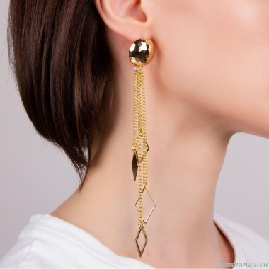 Серьги Moon Paris, Ringo, удлиненные, с подвесками, MR-21.04-024 золотистый Серьги Moon Paris, Ringo, удлиненные, с подвесками, MR-21.04-024 золотистый