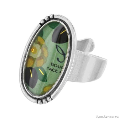 Кольцо TARATATA, Living room, разъемное, с цветной смолой и блестками, TT-H24-05416-10T бирюзовый