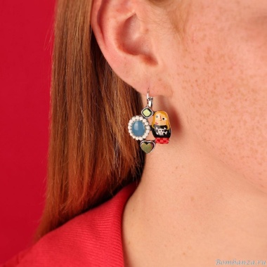 Серьги TARATATA, Nanas, асимметричные,смола, бусины и гематит, TT-W24-03739-10M серебристый Серьги TARATATA, Nanas, асимметричные,смола, бусины и гематит, TT-W24-03739-10M серебристый