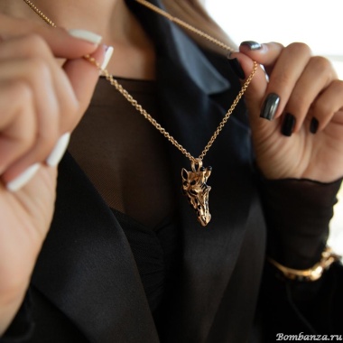 Колье Polina Firenze, жираф с эмалью, PF25.2-PE4295 золотистый