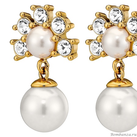 Серьги Dyrberg Kern, VERONICA SG CRYSTAL /WHITE PEARL, 450109