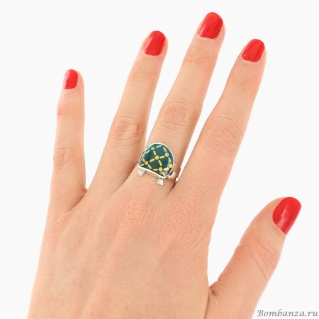 Кольцо TARATATA, Galapagos, разъемное, смола, золотая краска, TT-E25-10423-107 зеленый