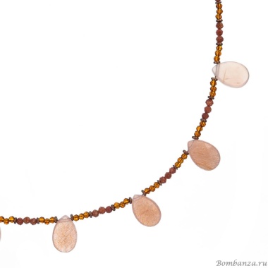 Колье Lanzerotti, Caramello, лунный камень, авантюрин, гематит, LZ-24.11-489 коричневый