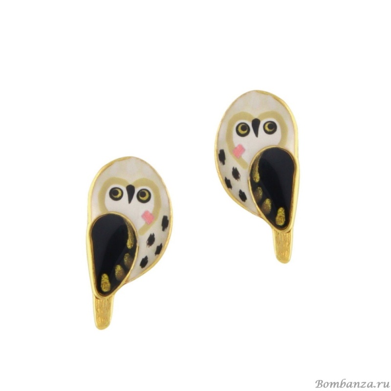 Серьги TARATATA, Clair de lune, со смолой, блестками и золотой краской, TT-H24-04930-201 белый