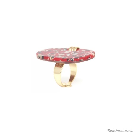 Кольцо Nature Bijoux, Sicilia, разъемное, с далматинской яшмой в смоле, NB25.2-19-25885 красный