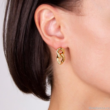 Серьги Moon Paris, Ringo, с кристаллами, MR-22.03-043 золотистый Серьги Moon Paris, Ringo, с кристаллами, MR-22.03-043 золотистый