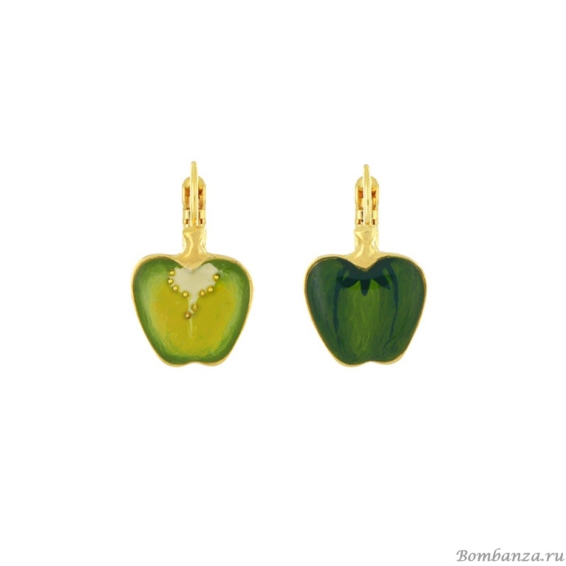 Серьги TARATATA, Paprika, асимметричные, смола, микрошарики, TT-H25-12796-207 зеленый