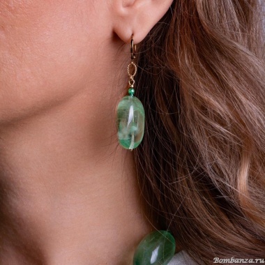 Серьги Lanzerotti, Ispirazione, флюорит, цирконий, гематит, LZ-24.10-460 зеленый Серьги Lanzerotti, Ispirazione, флюорит, цирконий, гематит, LZ-24.10-460 зеленый