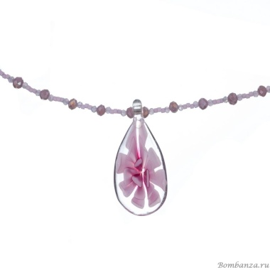 Колье Lanzerotti, Glicine, муранское стекло, кристаллы, LZ-24.04-181 розовый