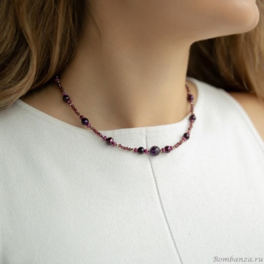 Колье Lanzerotti, Elisir, с жемчугом,аметистом, рубином и гранатом, LZ-25.10-287 розовый