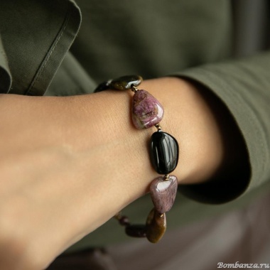 Браслет Lanzerotti, Elisir, с турмалином, гематитом и гранатом, LZ-25.10-311 коричневый